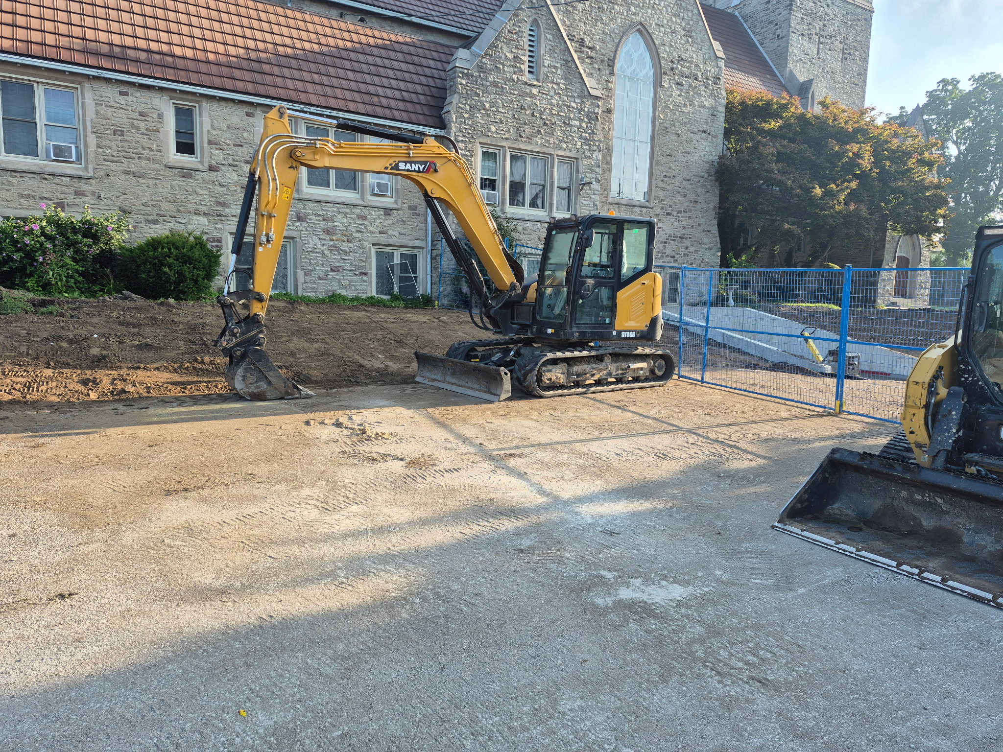 Outdoor playground excavation