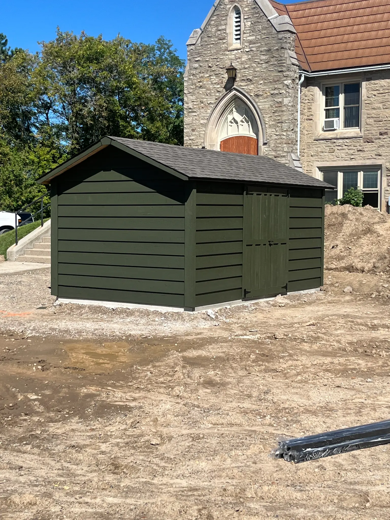 New outdoor storage building at the First Place construction site