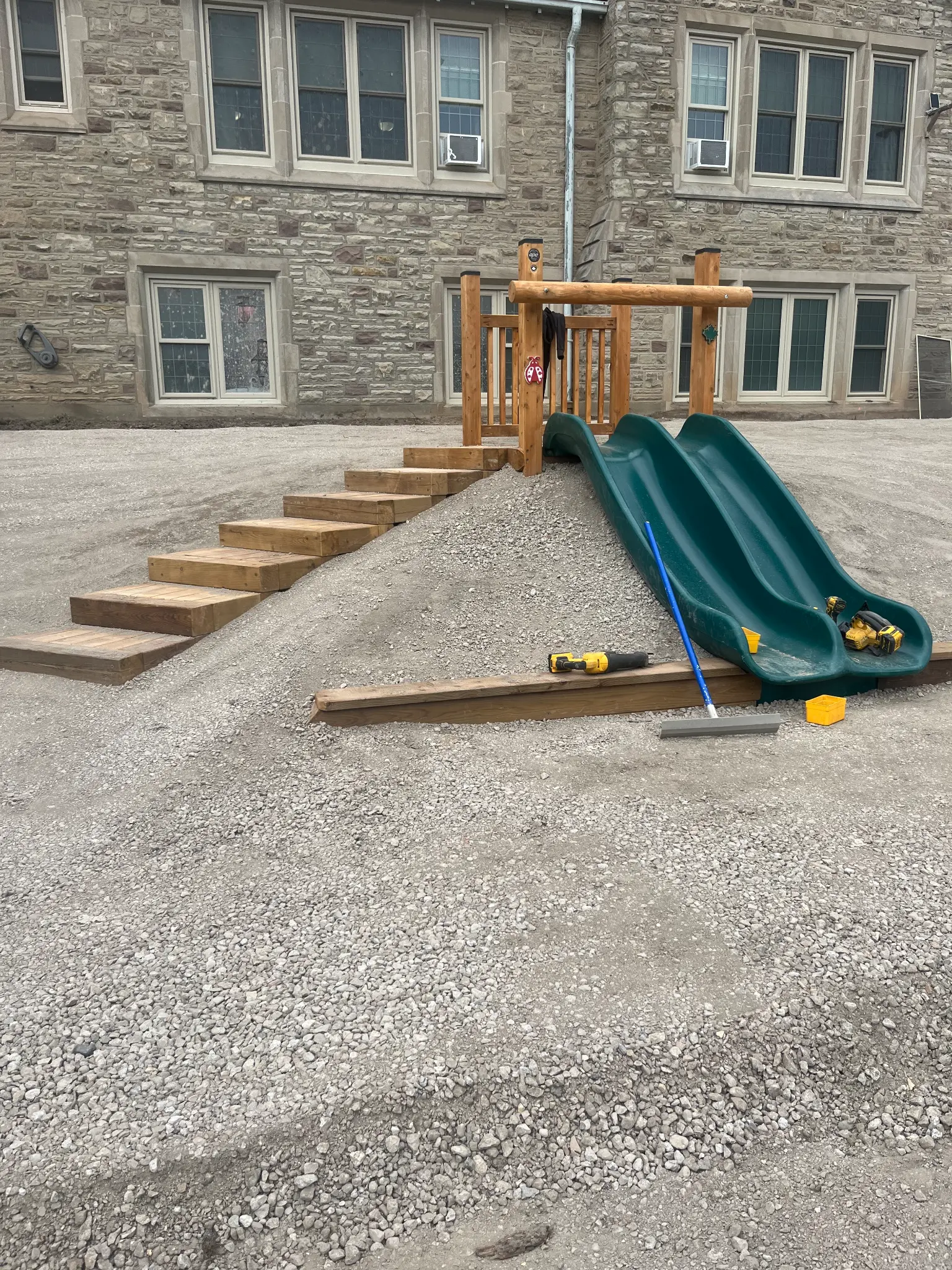 New outdoor play structure at the First Place construction site